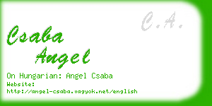 csaba angel business card